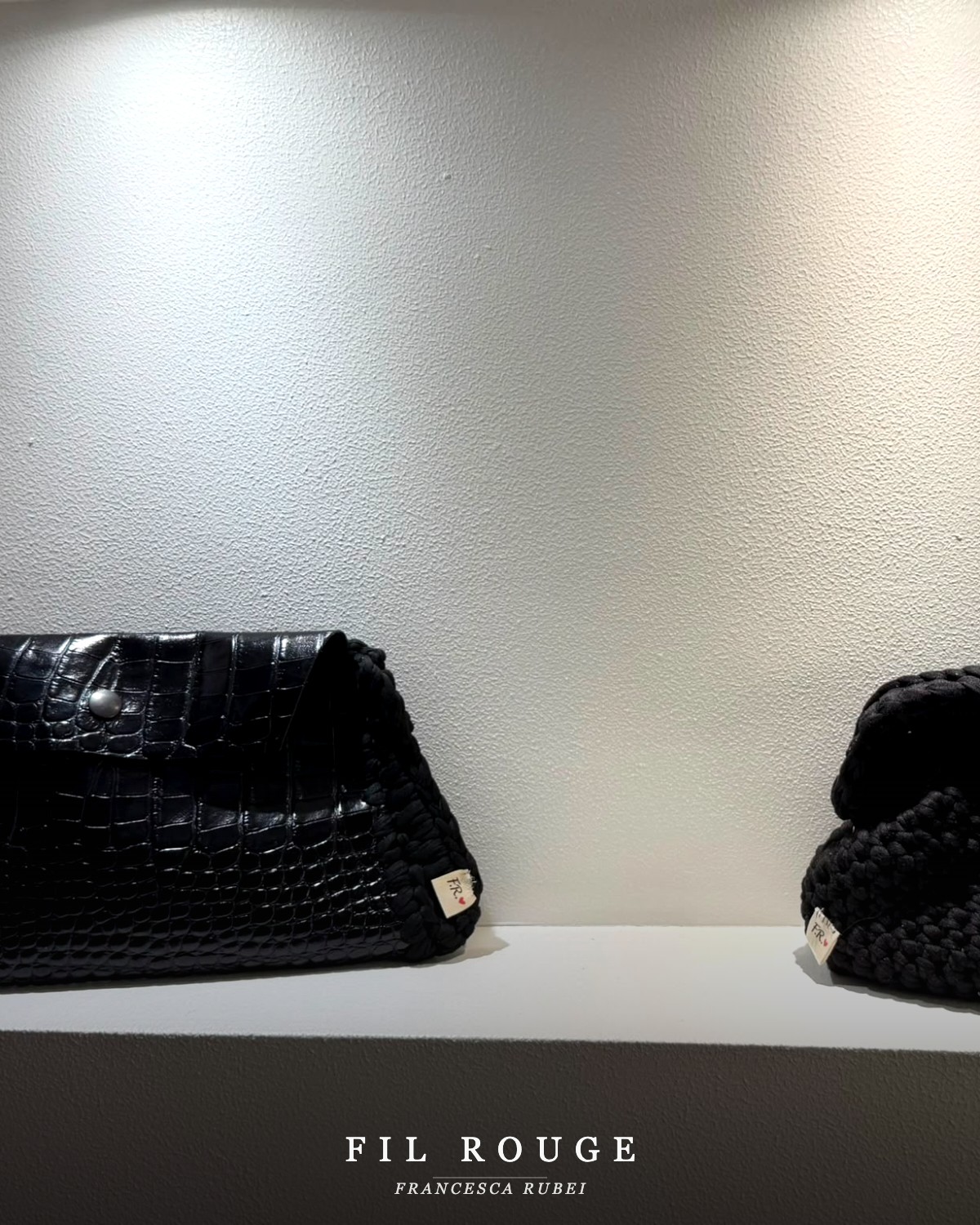 Croc-effect clutch bag